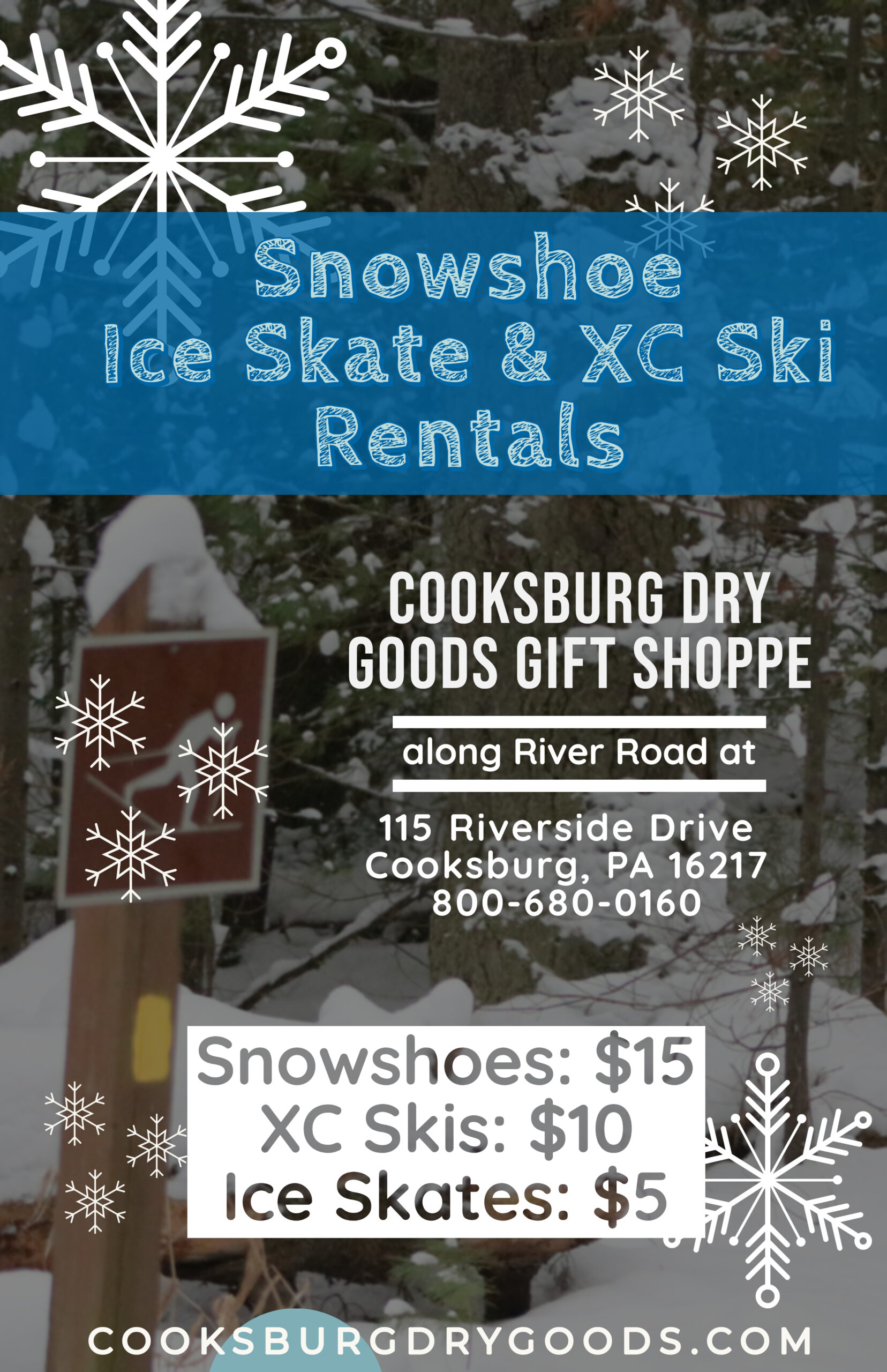 CDG Winter Rentals Ski Skate Snowshoe